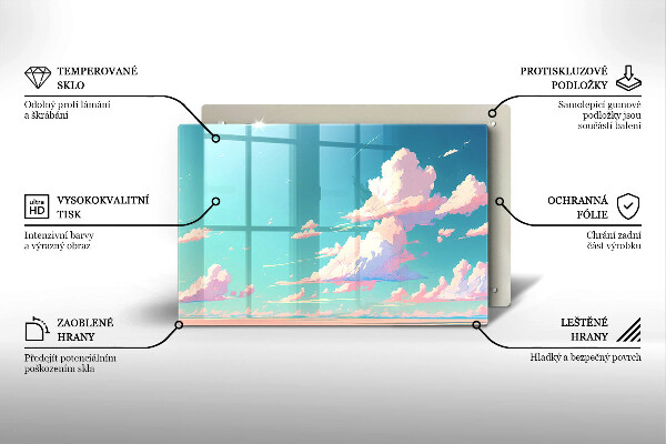 Tabla de cortar de vidrio El cielo de cuento de hadas