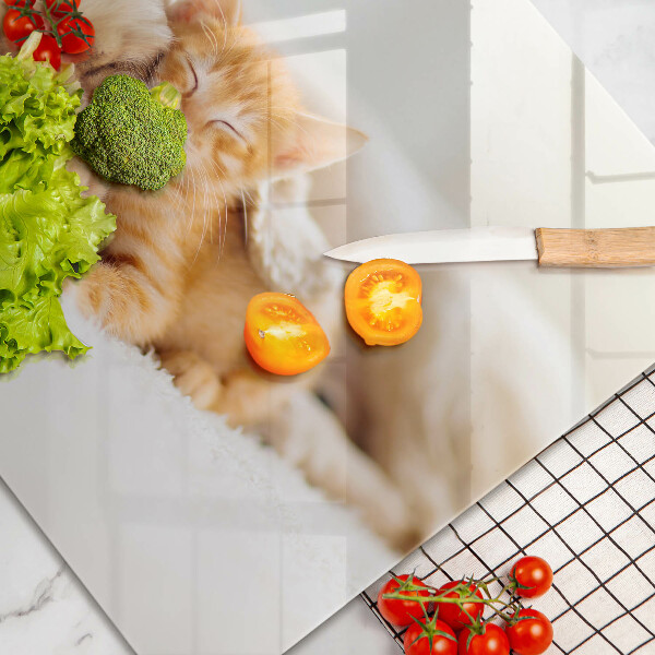 Tabla de cortar de vidrio Animales perro y gato