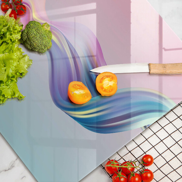 Tabla de cortar de vidrio Abstracción pastel