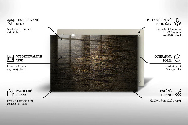 Tabla de cortar de vidrio Textura de corteza de madera