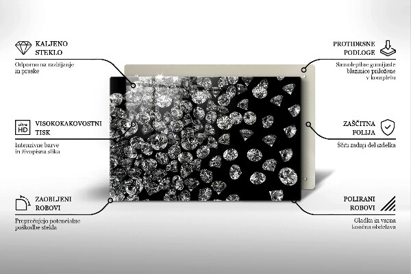 Tabla de cortar de vidrio Diamantes diamantes