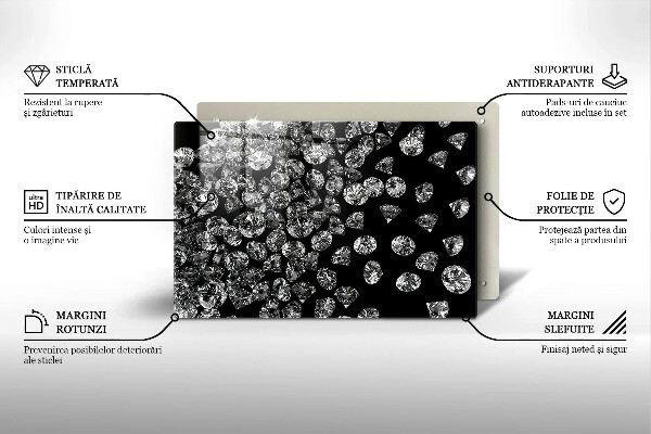 Tabla de cortar de vidrio Diamantes diamantes