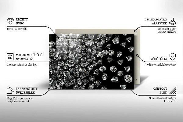 Tabla de cortar de vidrio Diamantes diamantes