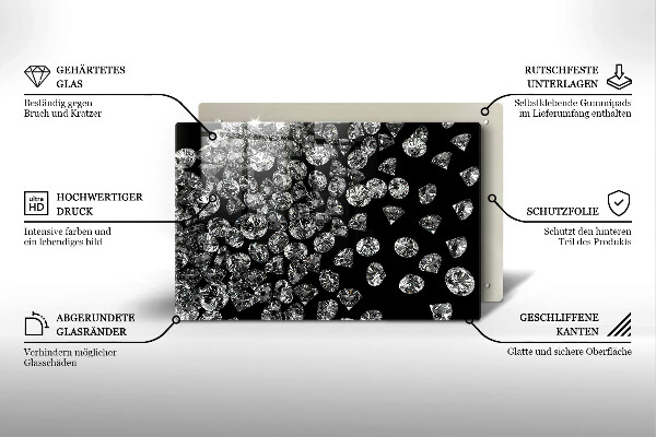 Tabla de cortar de vidrio Diamantes diamantes