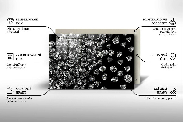 Tabla de cortar de vidrio Diamantes diamantes