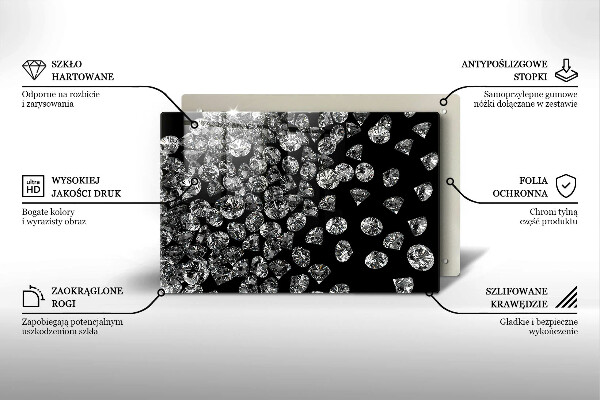 Tabla de cortar de vidrio Diamantes diamantes