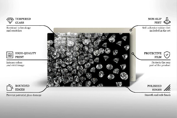 Tabla de cortar de vidrio Diamantes diamantes
