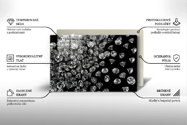 Tabla de cortar de vidrio Diamantes diamantes