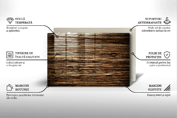 Tabla de cortar de vidrio Textura de madera