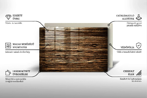 Tabla de cortar de vidrio Textura de madera