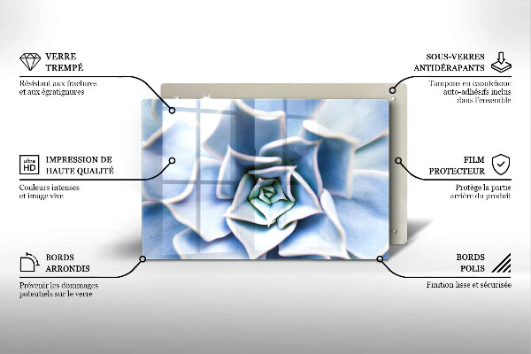 Tabla de cortar de vidrio Planta de flores