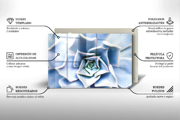 Tabla de cortar de vidrio Planta de flores