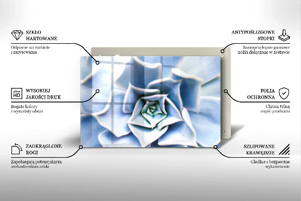 Tabla de cortar de vidrio Planta de flores