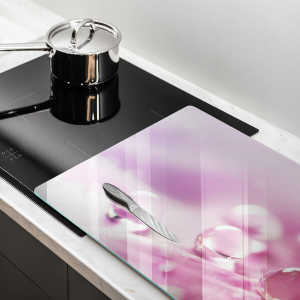 Tabla de cortar de vidrio Pétalos de flores de rocío