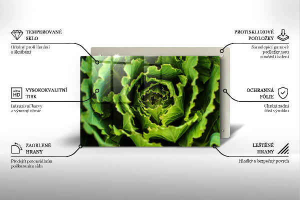 Tabla de cortar de vidrio Comer hojas de lechuga