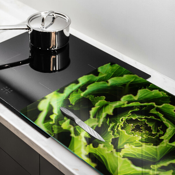Tabla de cortar de vidrio Comer hojas de lechuga