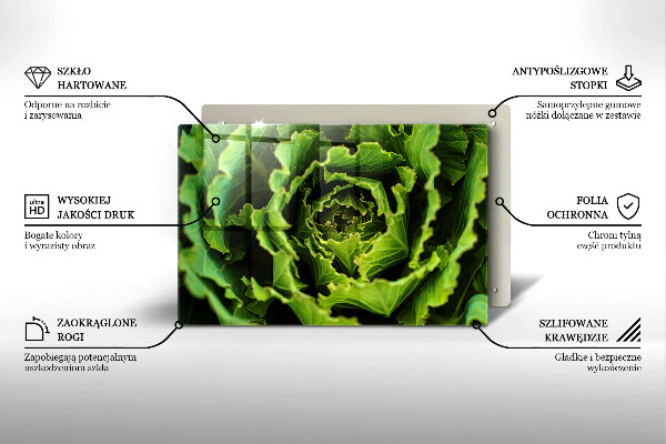 Tabla de cortar de vidrio Comer hojas de lechuga