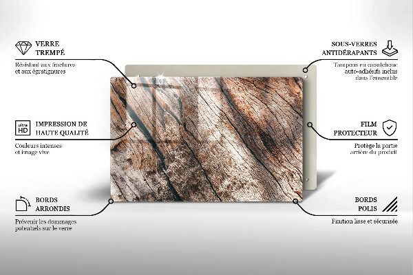 Tabla de cortar de vidrio Estructura de madera