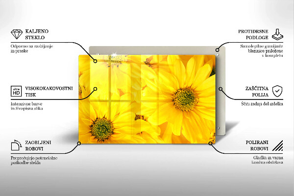 Tabla de cortar de vidrio Pétalos de flor