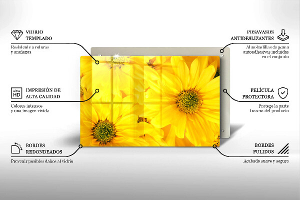 Tabla de cortar de vidrio Pétalos de flor