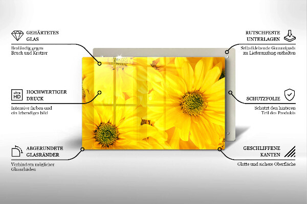 Tabla de cortar de vidrio Pétalos de flor