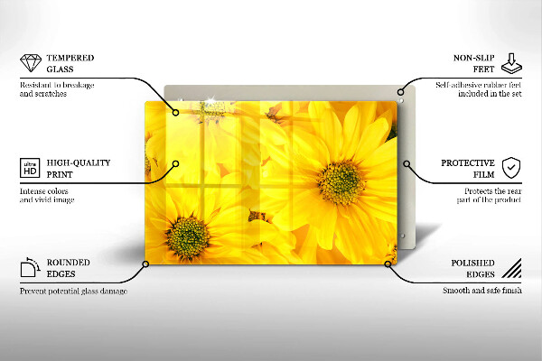 Tabla de cortar de vidrio Pétalos de flor