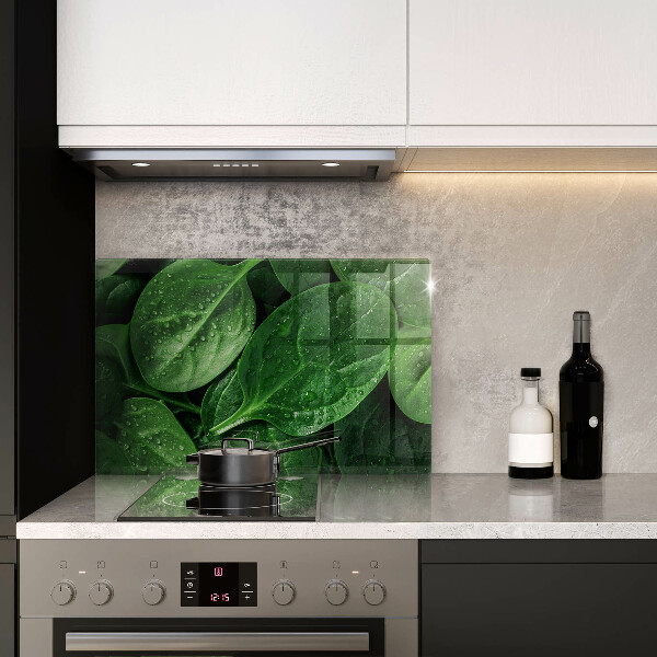 Tabla de cortar de vidrio Hojas de albahaca