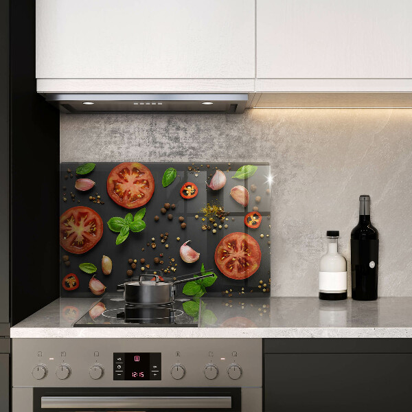 Tabla de cortar de vidrio Tomates y especias