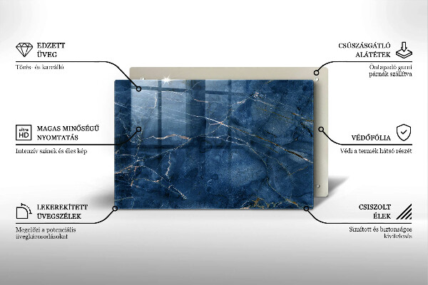 Tabla de cortar de vidrio Textura de piedra de mármol