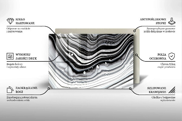 Tabla de cortar de vidrio Abstracción de tinta