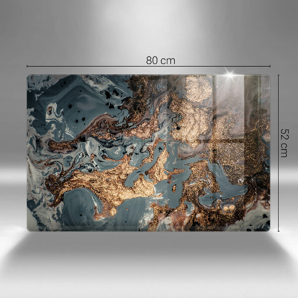 Tabla de cortar de vidrio Estructura de roca dorada