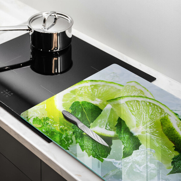 Tabla de cortar de vidrio Lima menta y hielo