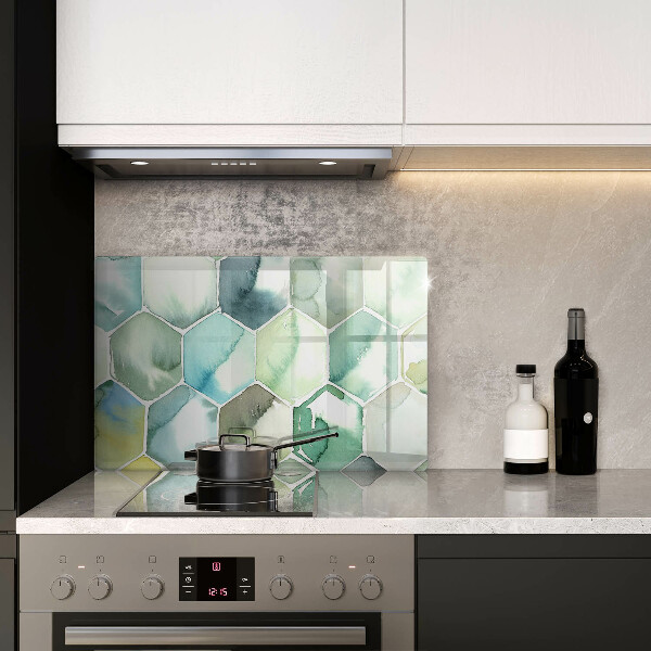 Tabla de cortar de vidrio Hexágonos de acuarela