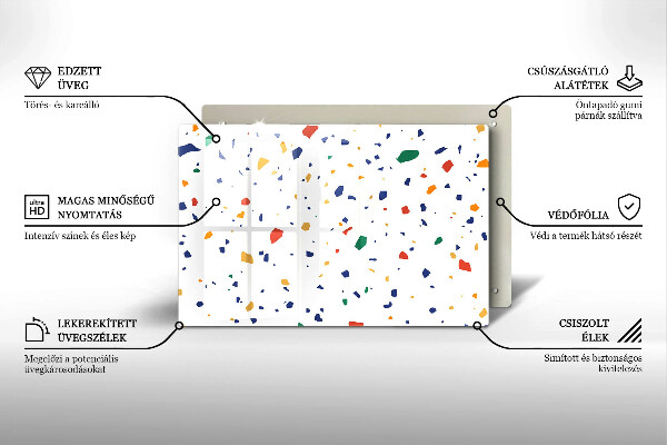 Tabla de cortar de vidrio Gres colorido