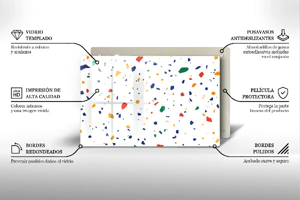 Tabla de cortar de vidrio Gres colorido