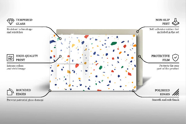 Tabla de cortar de vidrio Gres colorido