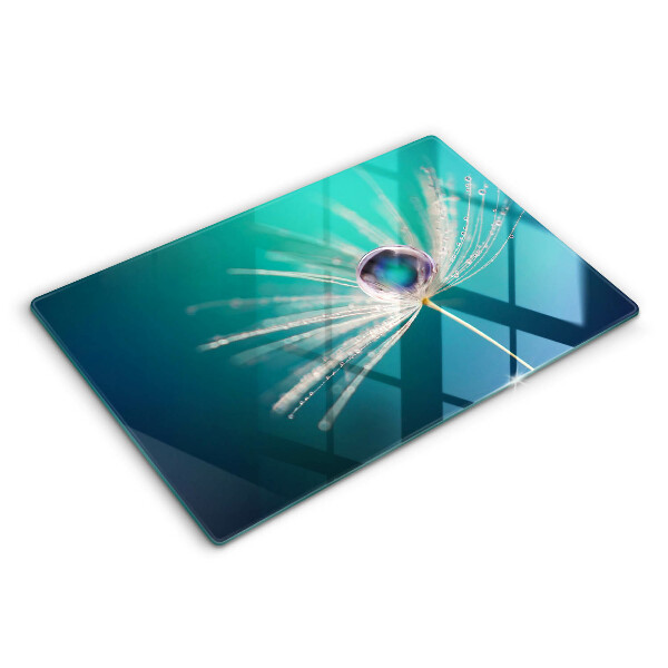 Tabla de cortar de vidrio Rocío sobre un diente de león