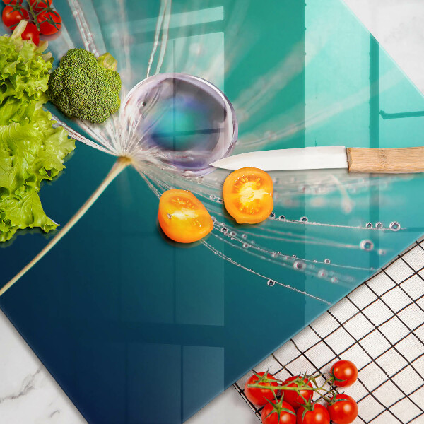 Tabla de cortar de vidrio Rocío sobre un diente de león