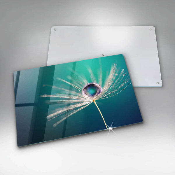 Tabla de cortar de vidrio Rocío sobre un diente de león