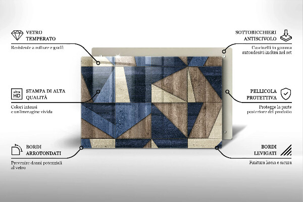 Tabla de cortar de vidrio Abstracción geométrica