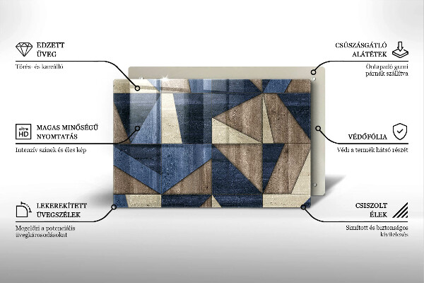 Tabla de cortar de vidrio Abstracción geométrica