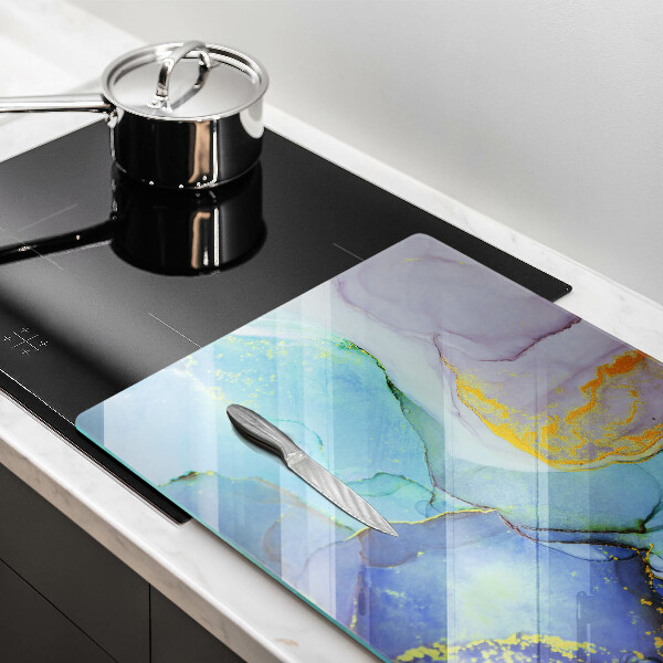 Tabla de cortar de vidrio Piedra dorada agrietada