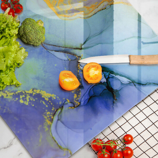 Tabla de cortar de vidrio Piedra dorada agrietada