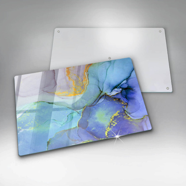 Tabla de cortar de vidrio Piedra dorada agrietada