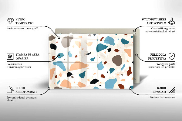 Tabla de cortar de vidrio Gres decorativo