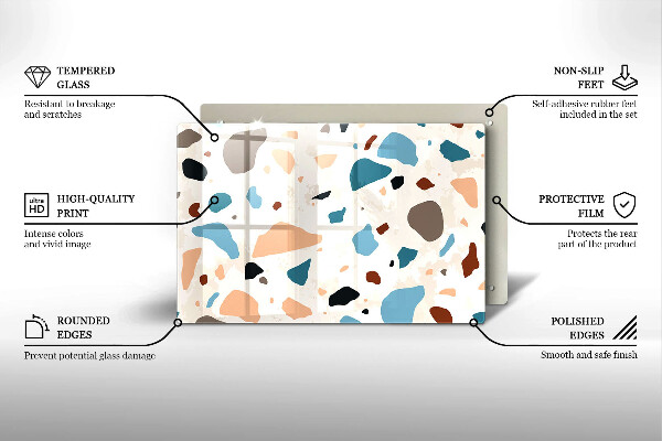 Tabla de cortar de vidrio Gres decorativo