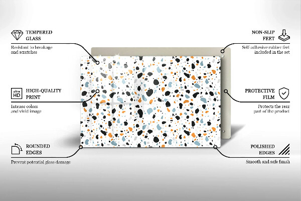 Tabla de cortar de vidrio Gres decorativo