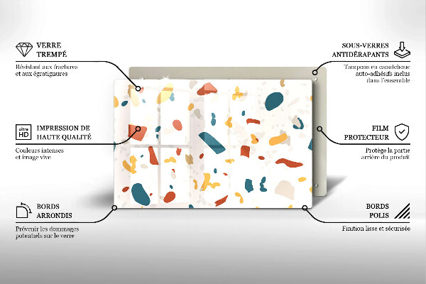 Tabla de cortar de vidrio Gres decorativo