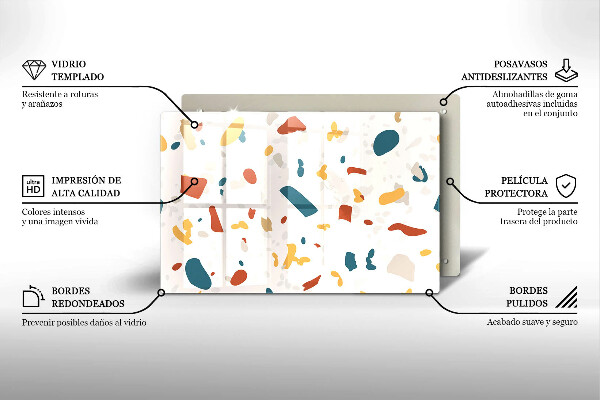 Tabla de cortar de vidrio Gres decorativo