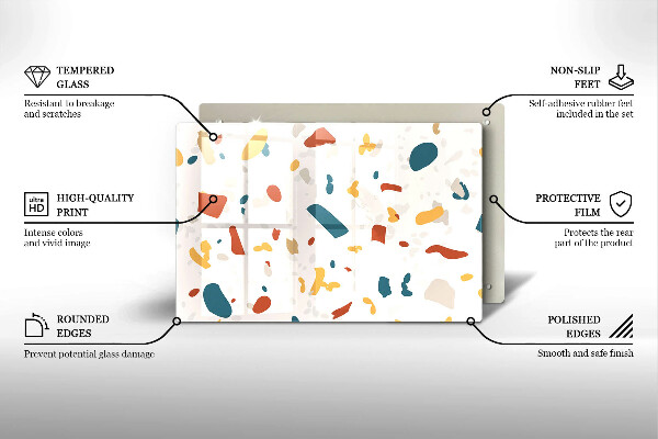 Tabla de cortar de vidrio Gres decorativo